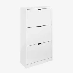 Sapateira decorativa em madeira com 3 gavetas