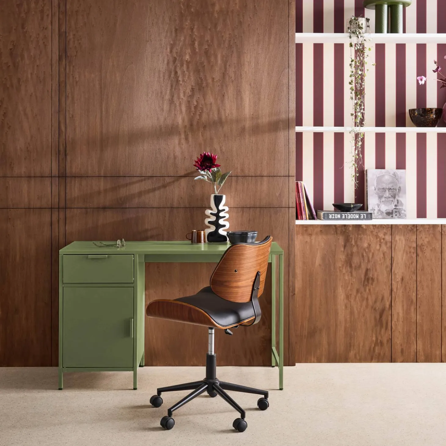 Secretaria em aço laminado, 1 gaveta