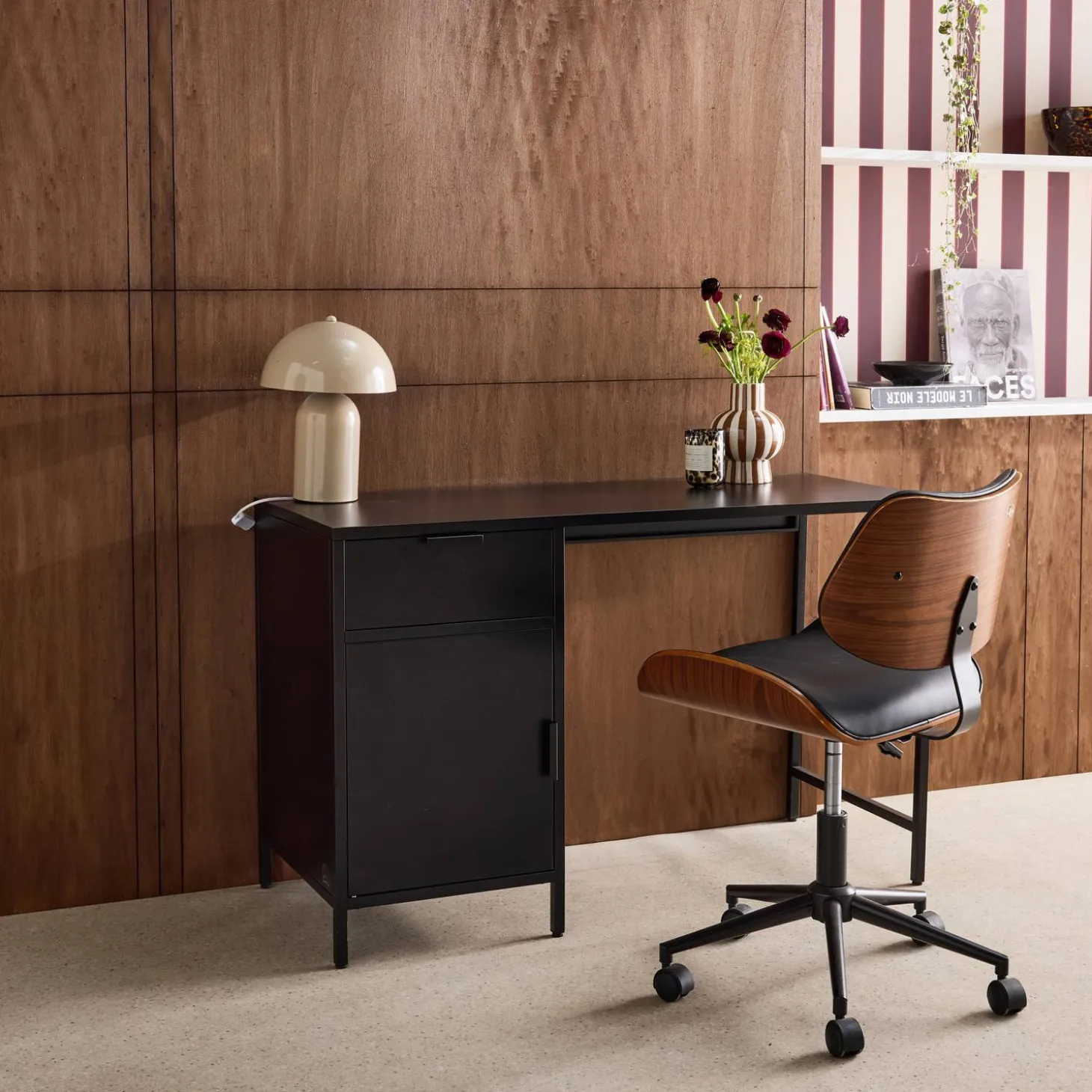 Secretaria em aço laminado, 1 gaveta