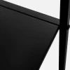 Secretária de metal preto com 2 prateleiras, 120cm