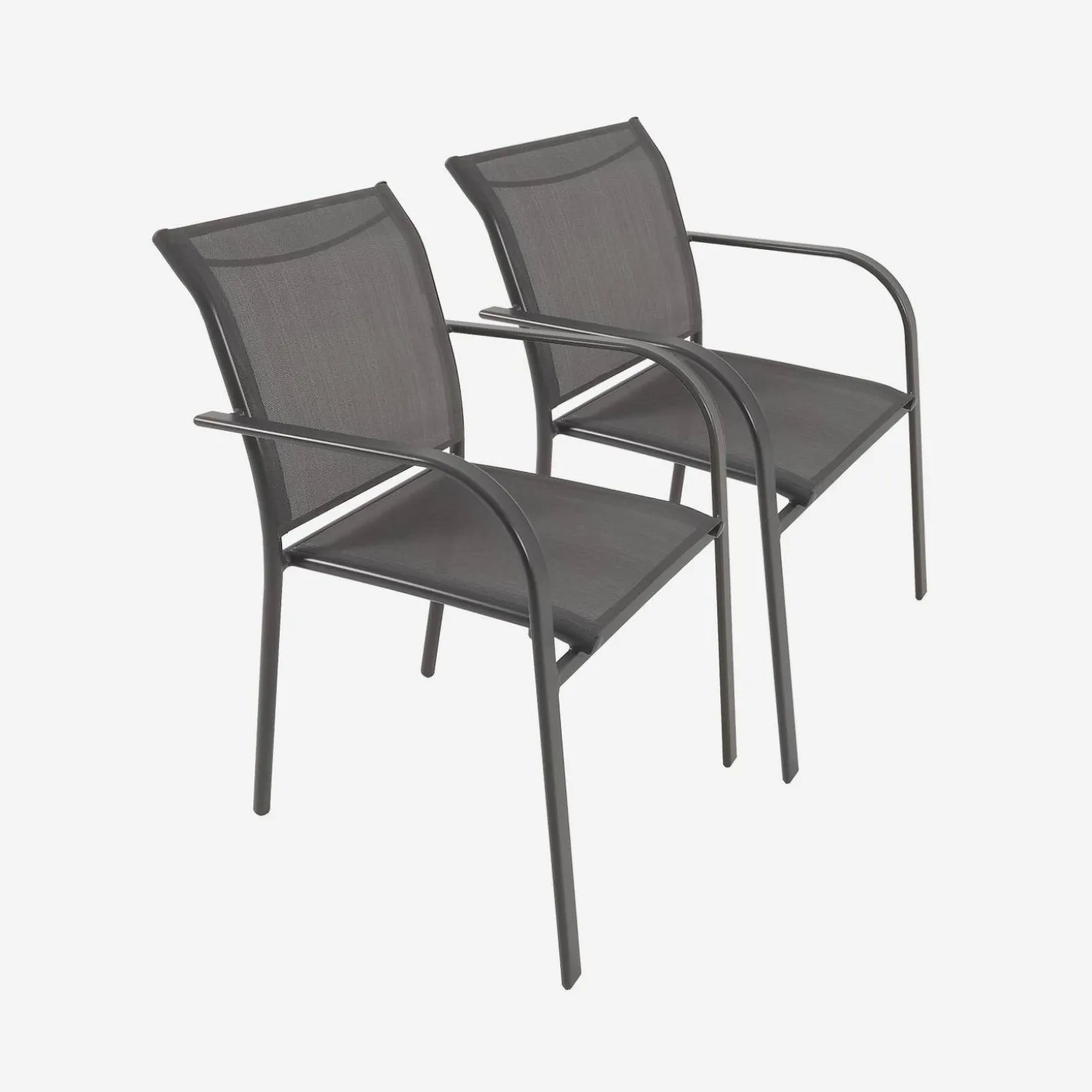 Set de 2 cadeiras de jardim em alumínio e textileno