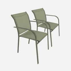 Set de 2 cadeiras de jardim em alumínio e textileno