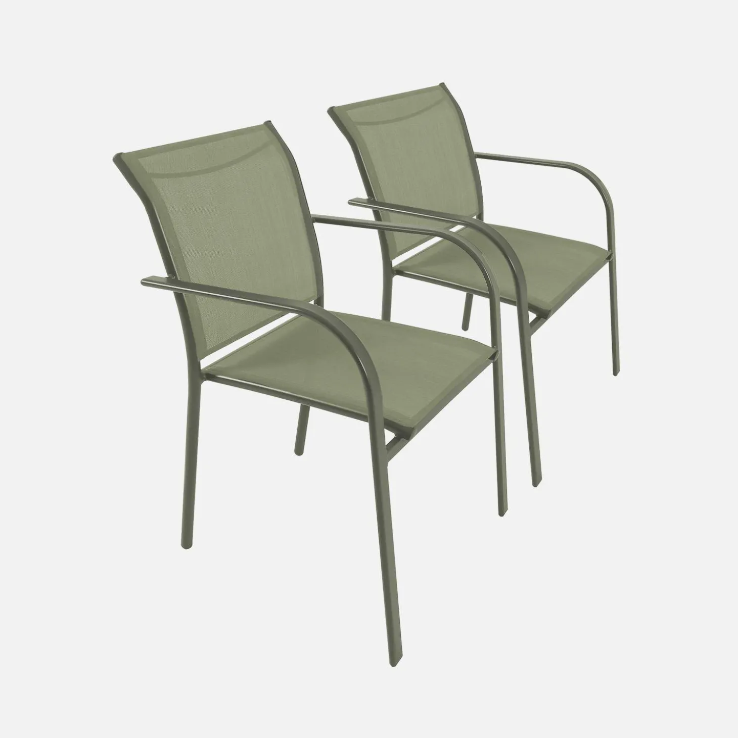 Set de 2 cadeiras de jardim em alumínio e textileno