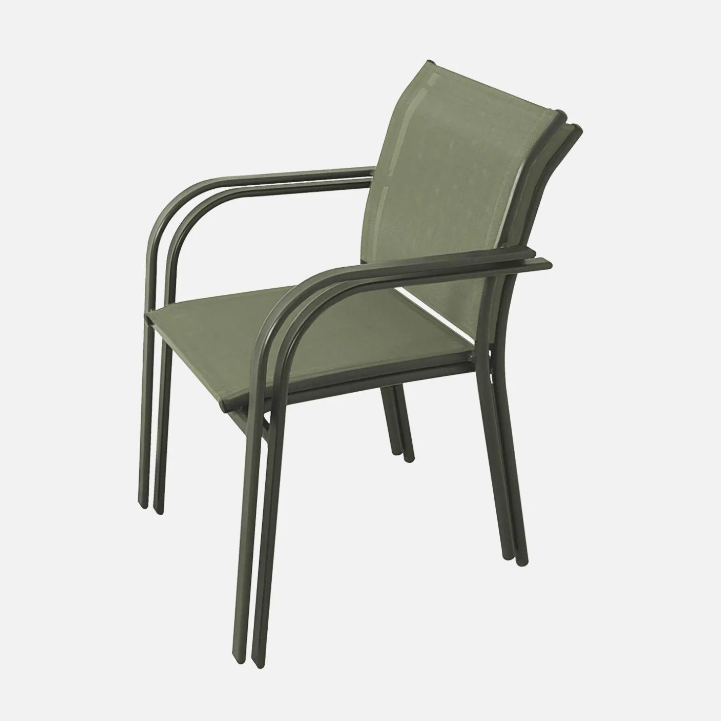 Set de 2 cadeiras de jardim em alumínio e textileno