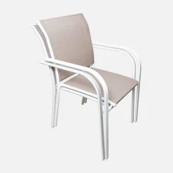 Set de 2 cadeiras de jardim em alumínio e textileno