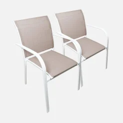 Set de 2 cadeiras de jardim em alumínio e textileno