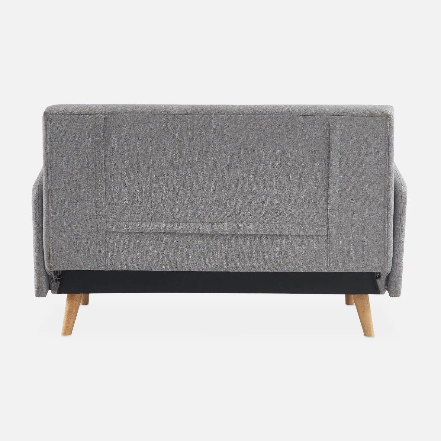 Sofá-cama com pés em madeira, 2 lugares