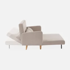 Sofá-cama com pés em madeira, 2 lugares
