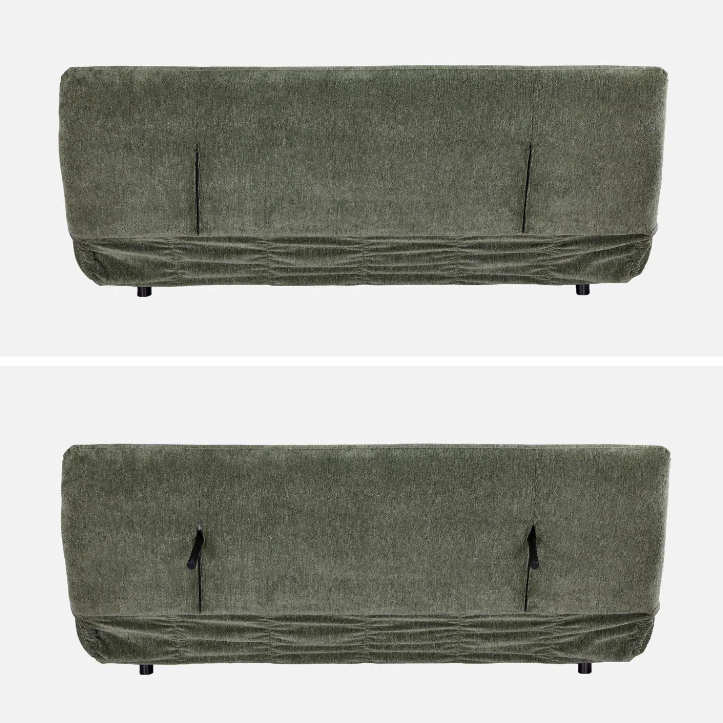 Sofá-cama conversível em tecido chenille, 3 lugares