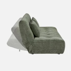 Sofá-cama conversível em tecido chenille, 3 lugares