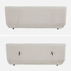 Sofá-cama conversível em tecido chenille, 3 lugares