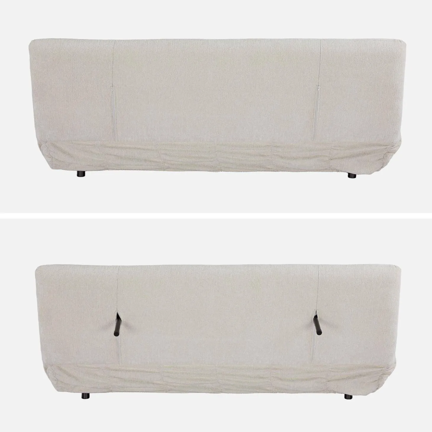Sofá-cama conversível em tecido chenille, 3 lugares