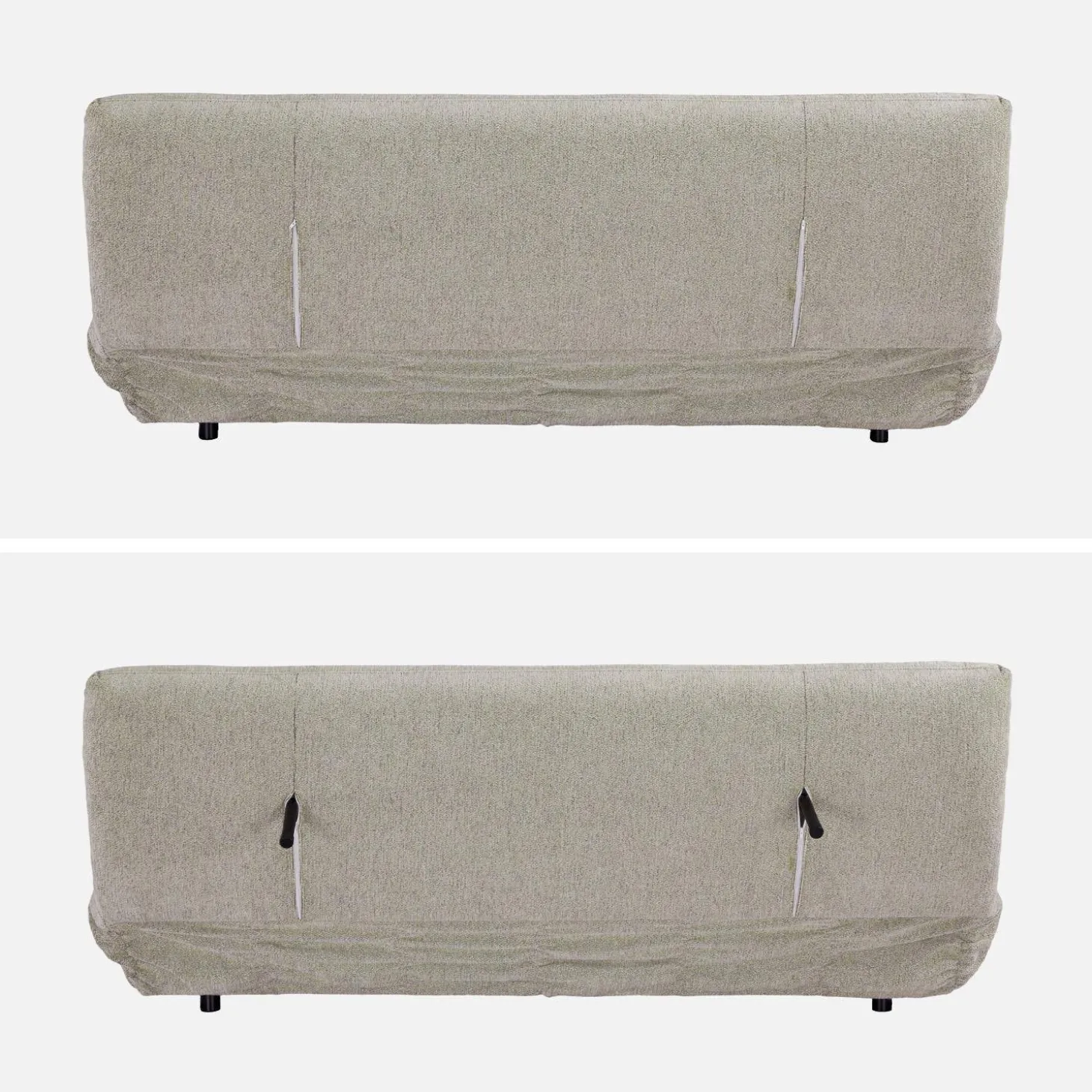 Sofá-cama conversível em tecido chenille, 3 lugares