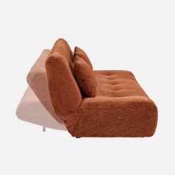 Sofá-cama conversível em tecido chenille, 3 lugares