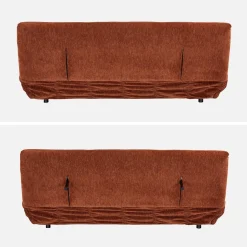 Sofá-cama conversível em tecido chenille, 3 lugares