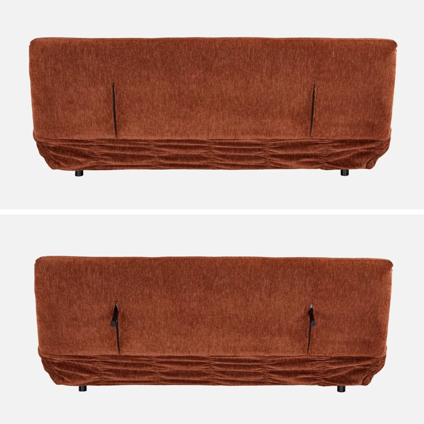 Sofá-cama conversível em tecido chenille, 3 lugares