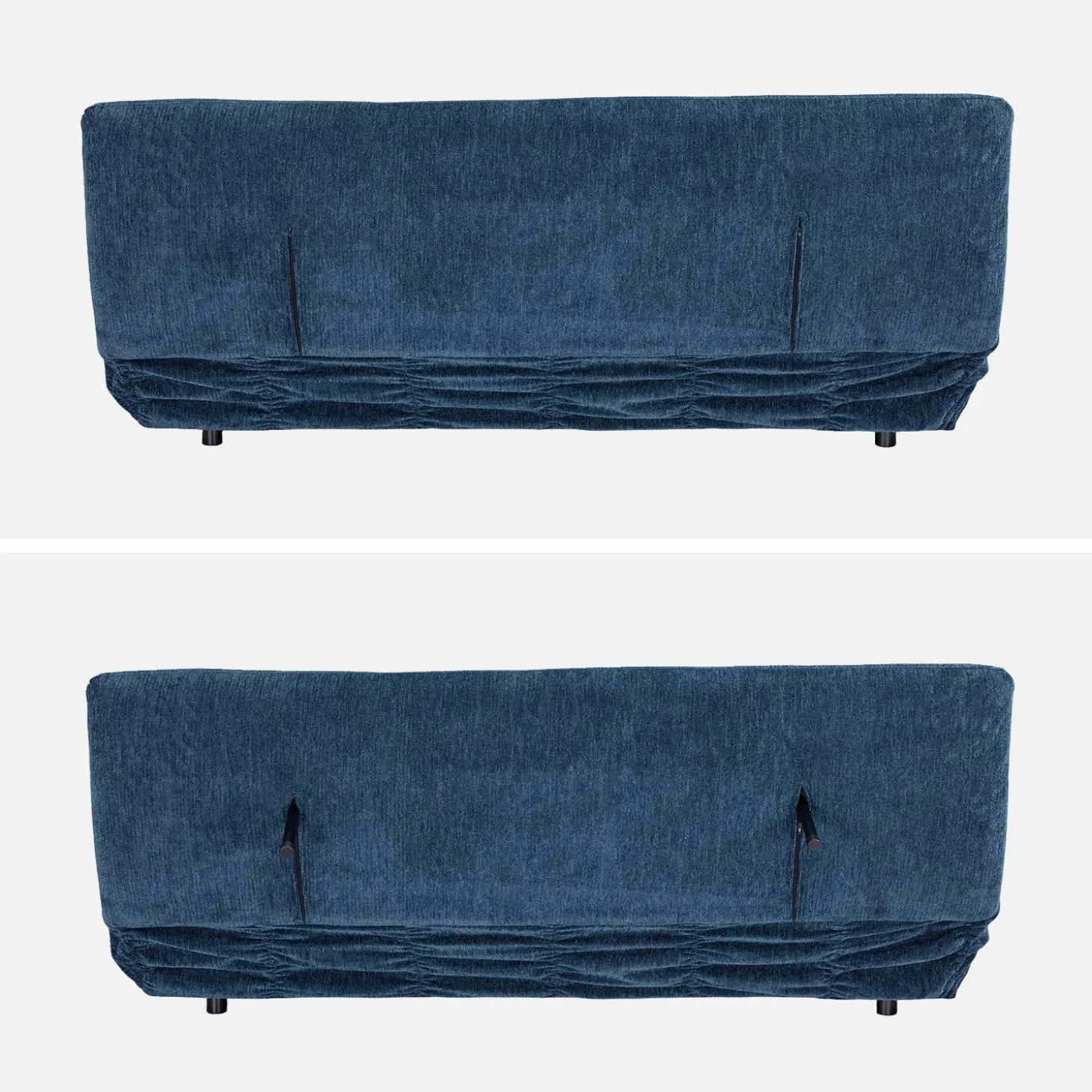Sofá-cama conversível em tecido chenille, 3 lugares