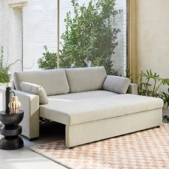Sofá-cama conversível em tecido, 3 lugares