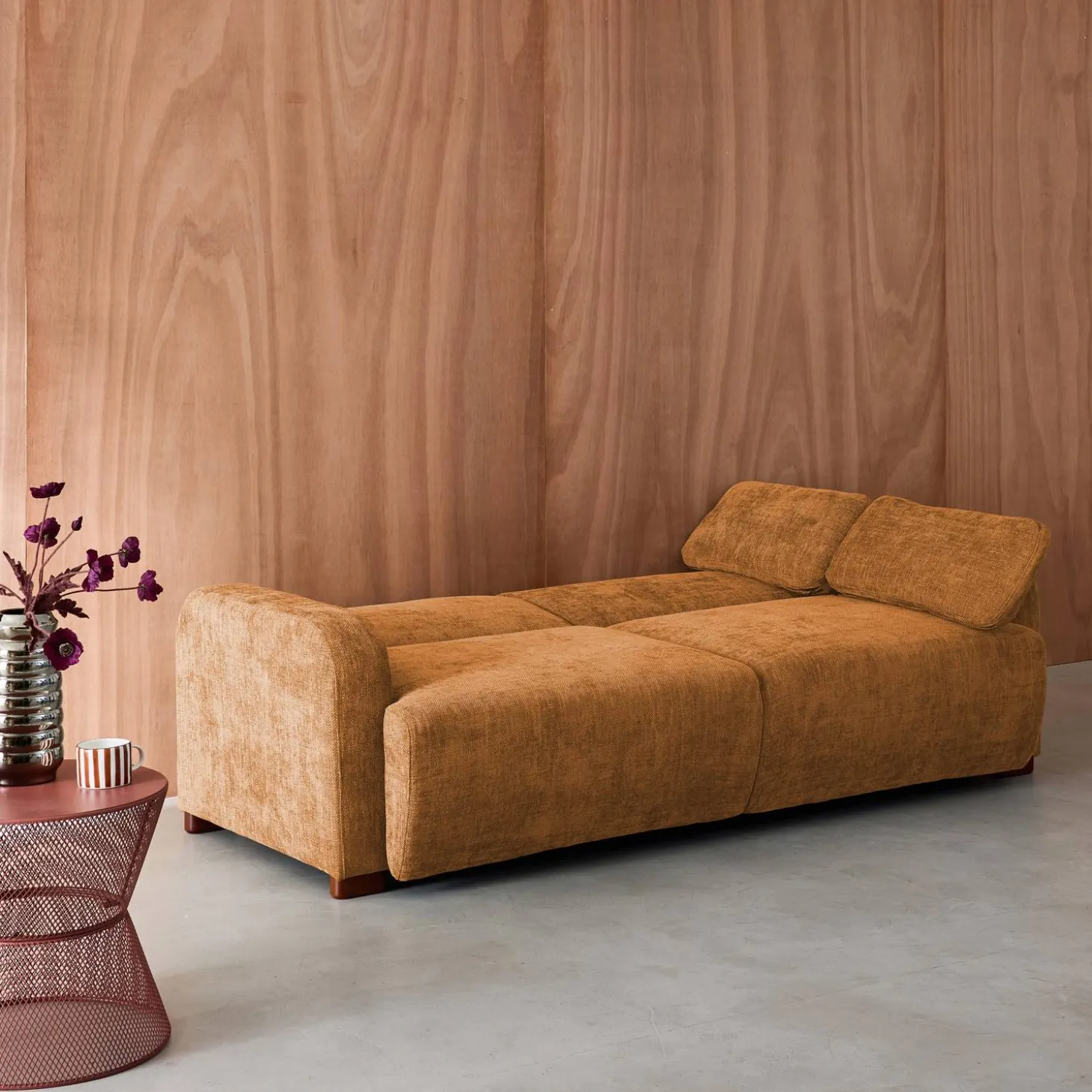 Sofá-cama conversível em tecido, 3 lugares