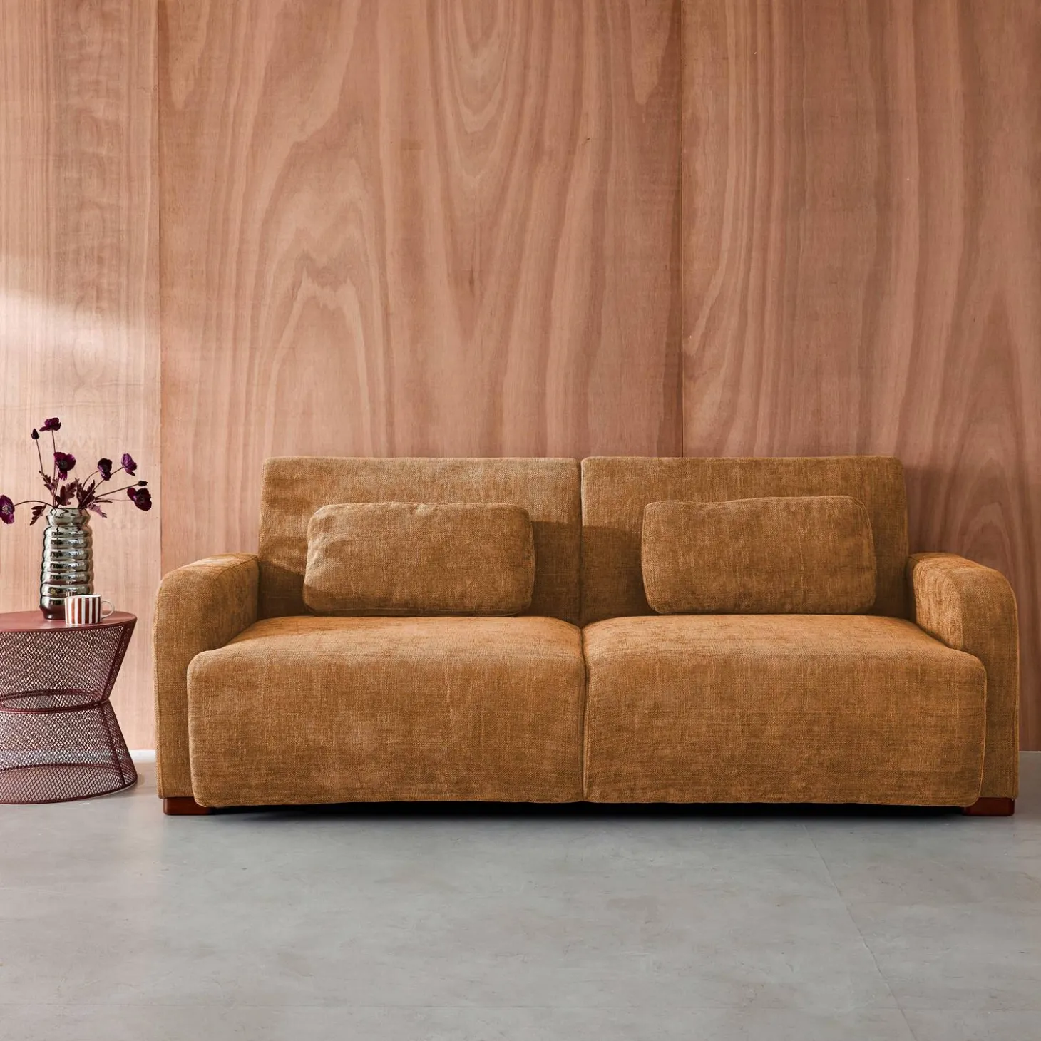 Sofá-cama conversível em tecido, 3 lugares