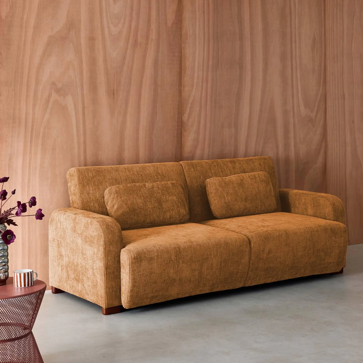 Sofá-cama conversível em tecido, 3 lugares