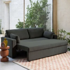 Sofá-cama conversível em tecido, 3 lugares