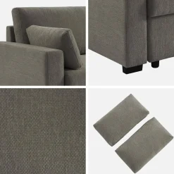 Sofá-cama conversível em tecido, 3 lugares