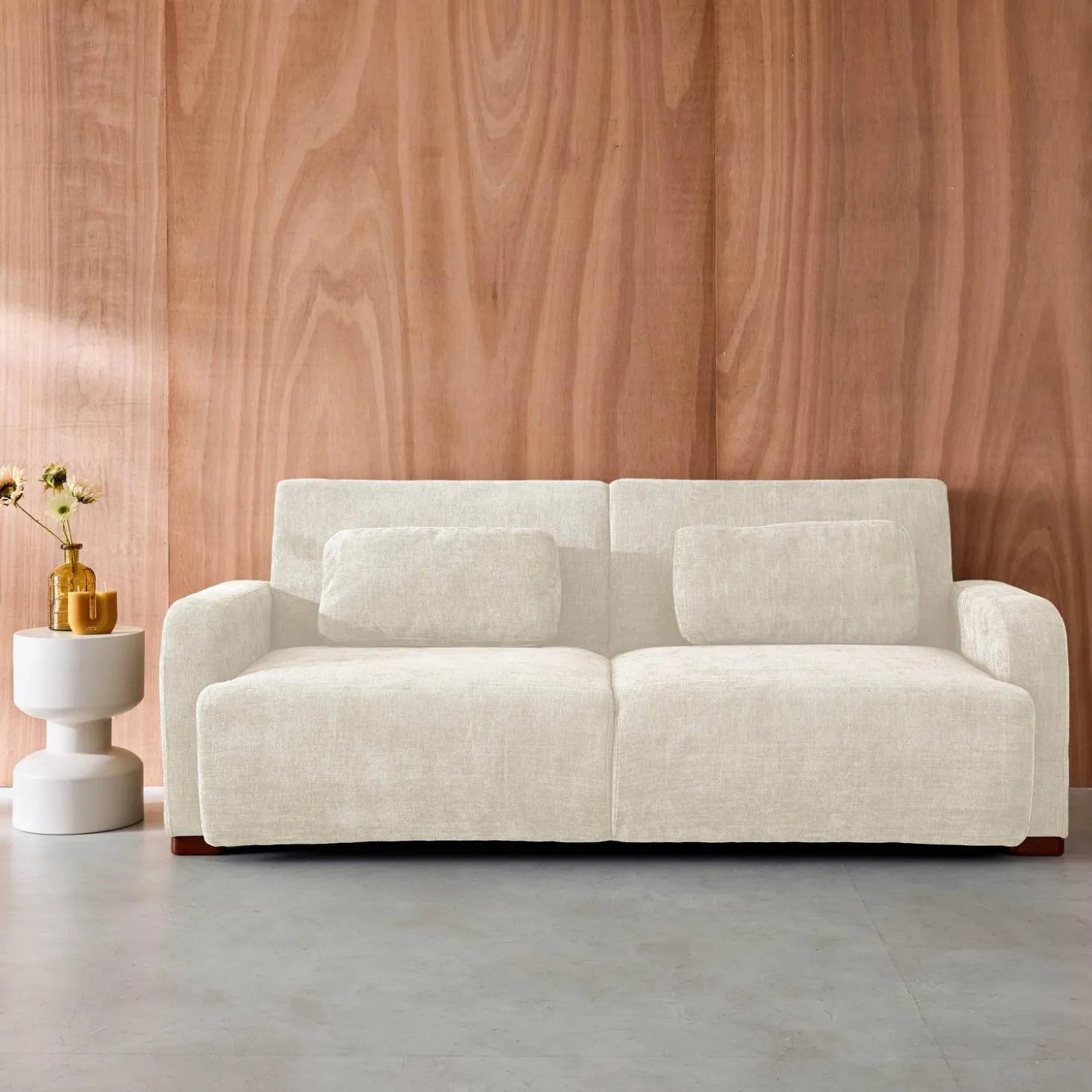 Sofá-cama conversível em tecido, 3 lugares