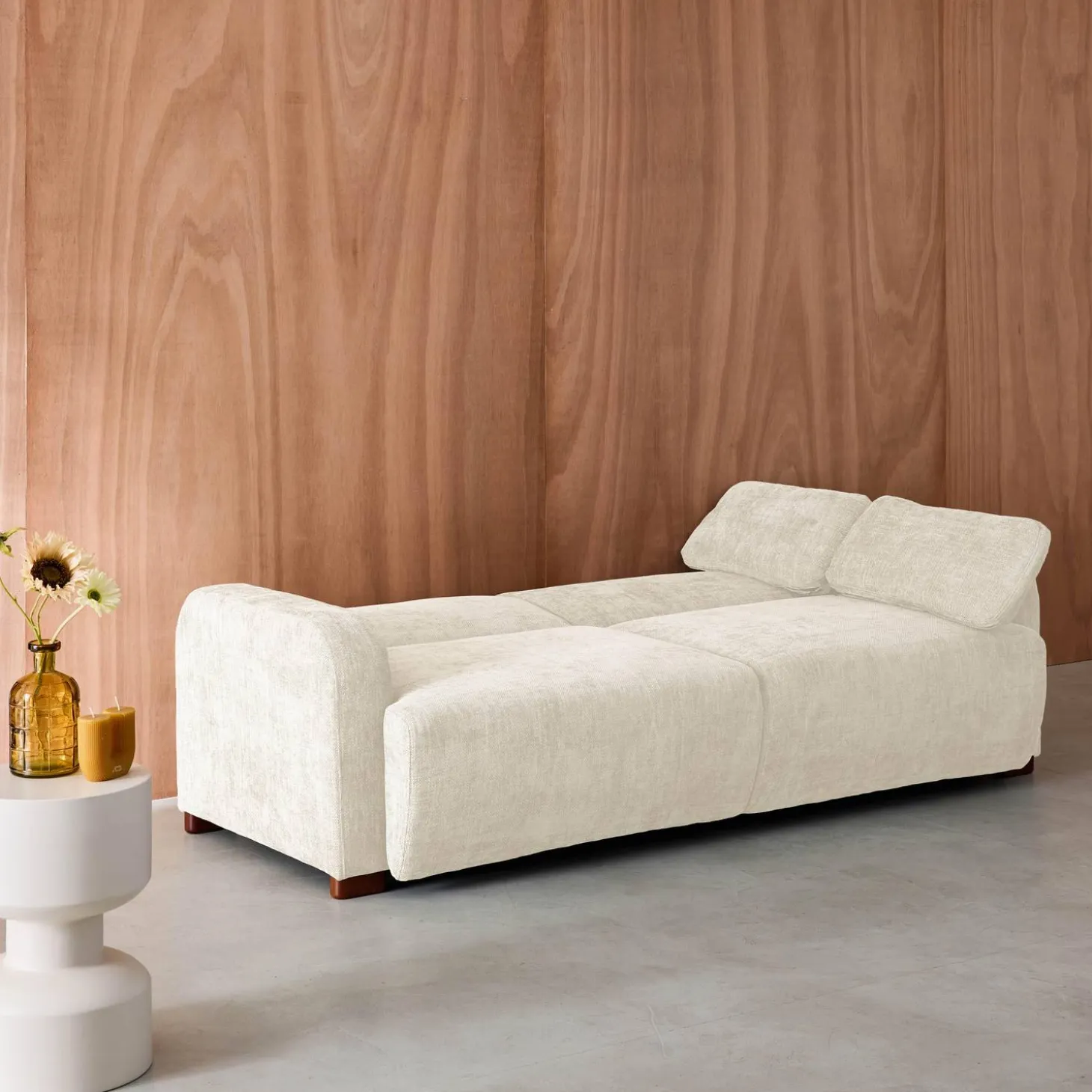 Sofá-cama conversível em tecido, 3 lugares