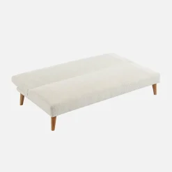 Sofá-cama conversível em tecido bouclé, 3 lugares
