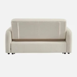 Sofá-cama conversível em tecido bouclé, 2 lugares