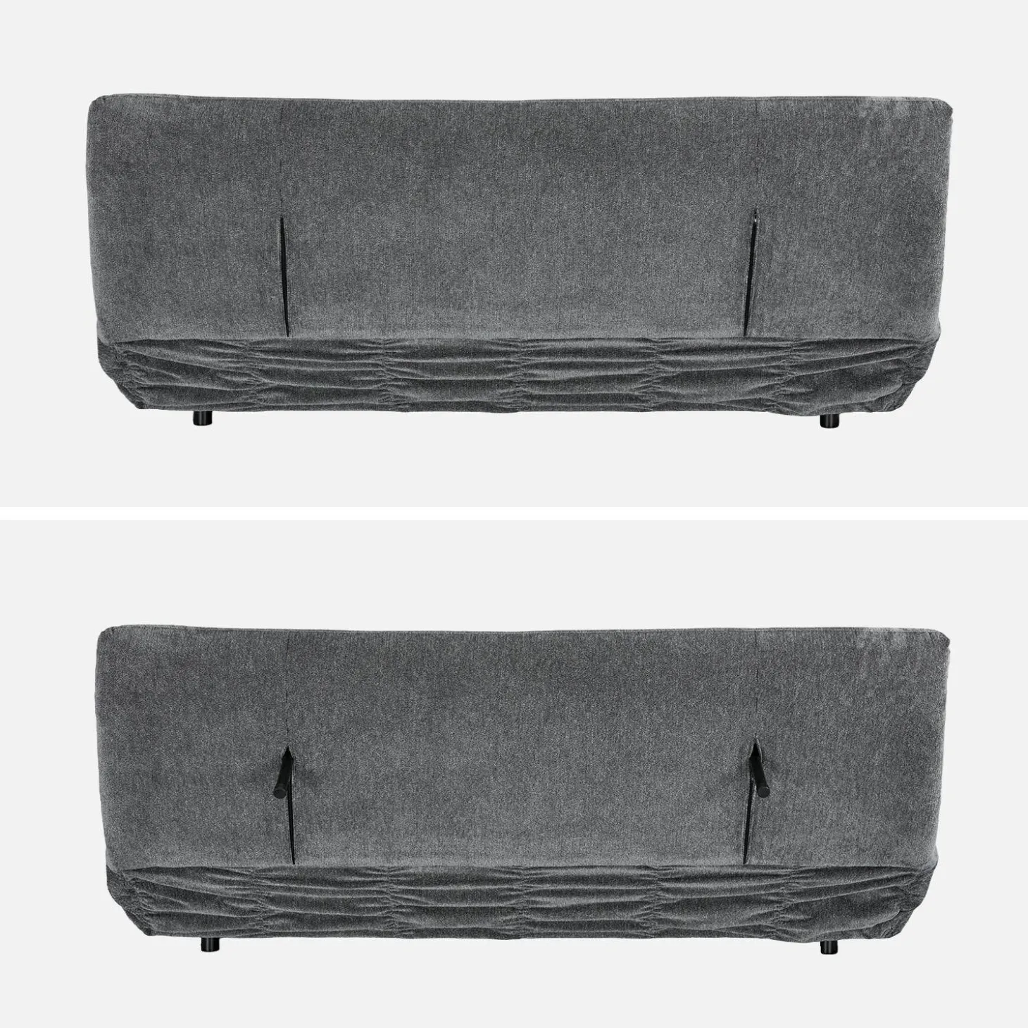 Sofá-cama conversível em tecido chenille, 3 lugares