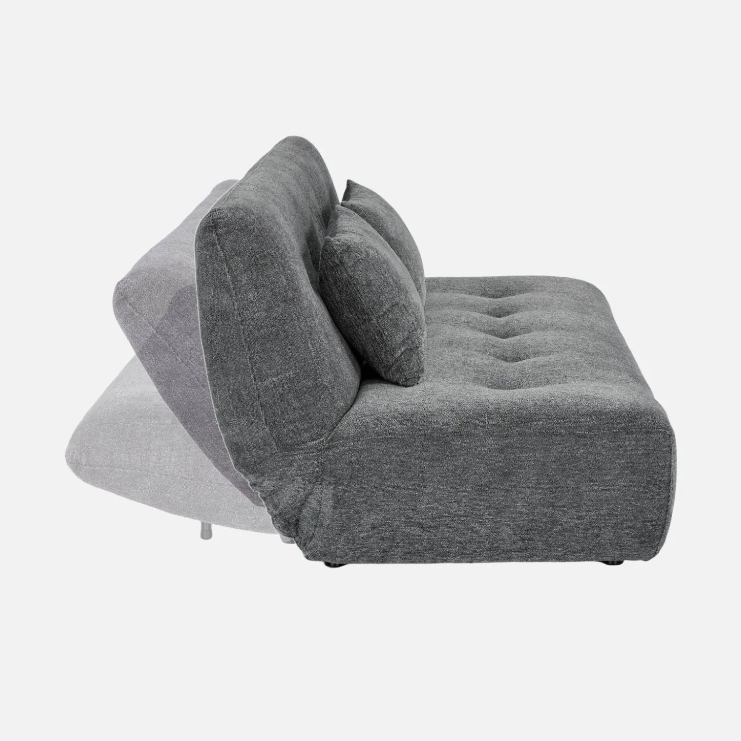 Sofá-cama conversível em tecido chenille, 3 lugares