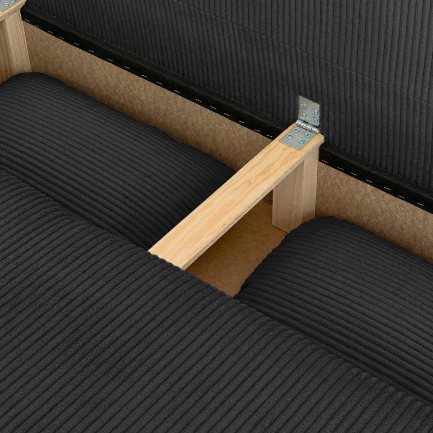 Sofá-cama conversível em veludo canelado, 3 lugares