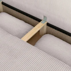 Sofá-cama conversível em veludo canelado, 3 lugares