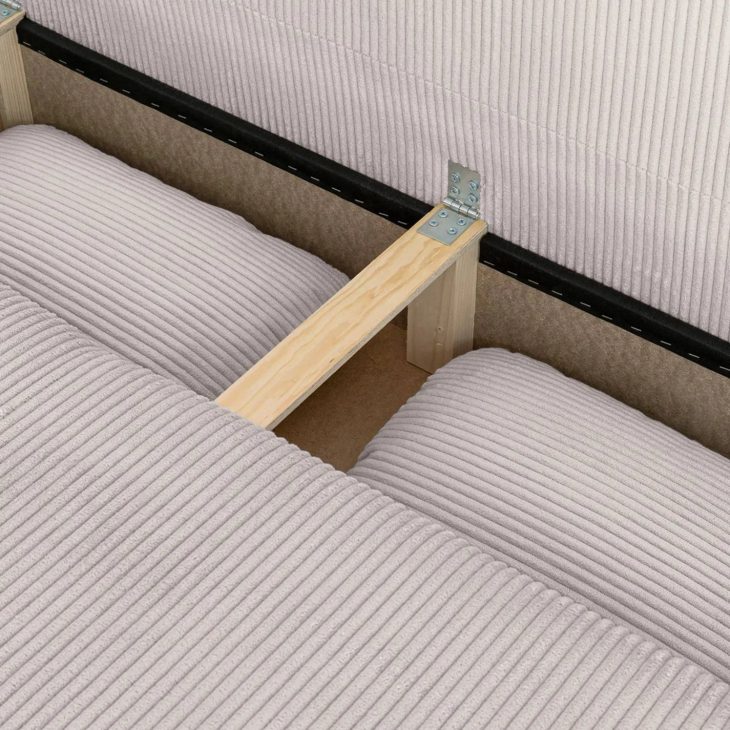 Sofá-cama conversível em veludo canelado, 3 lugares