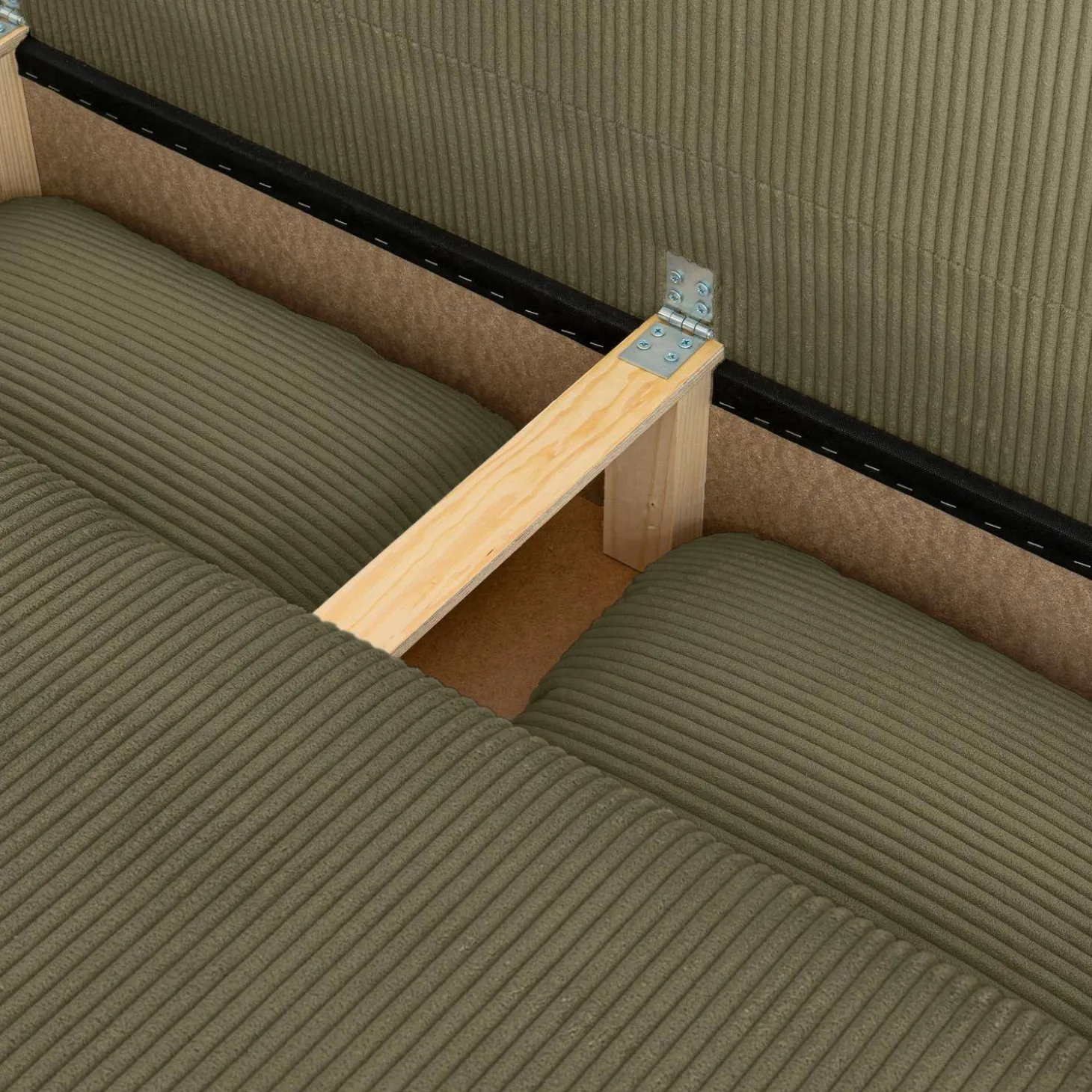Sofá-cama conversível em veludo canelado, 3 lugares