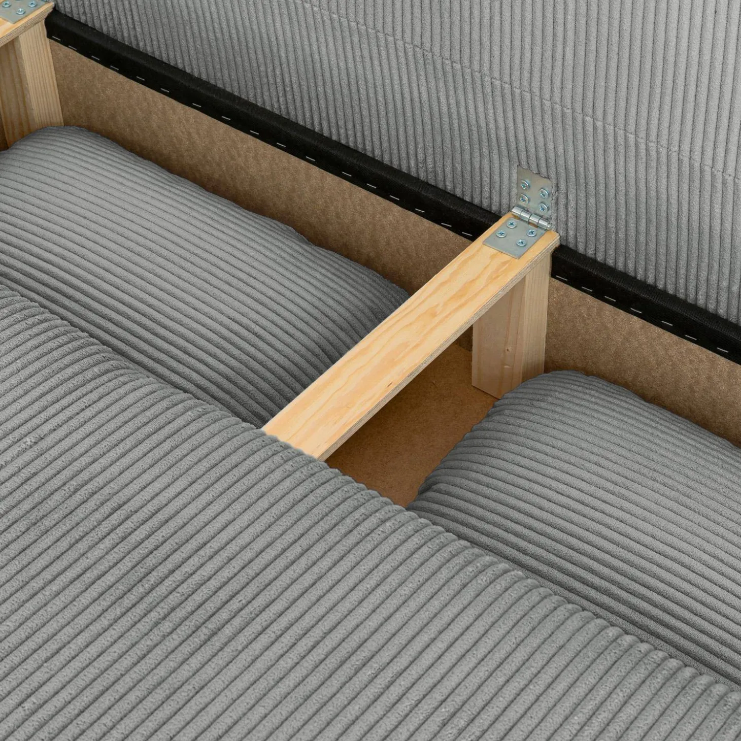 Sofá-cama conversível em veludo canelado, 3 lugares