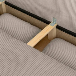 Sofá-cama conversível em veludo canelado, 3 lugares