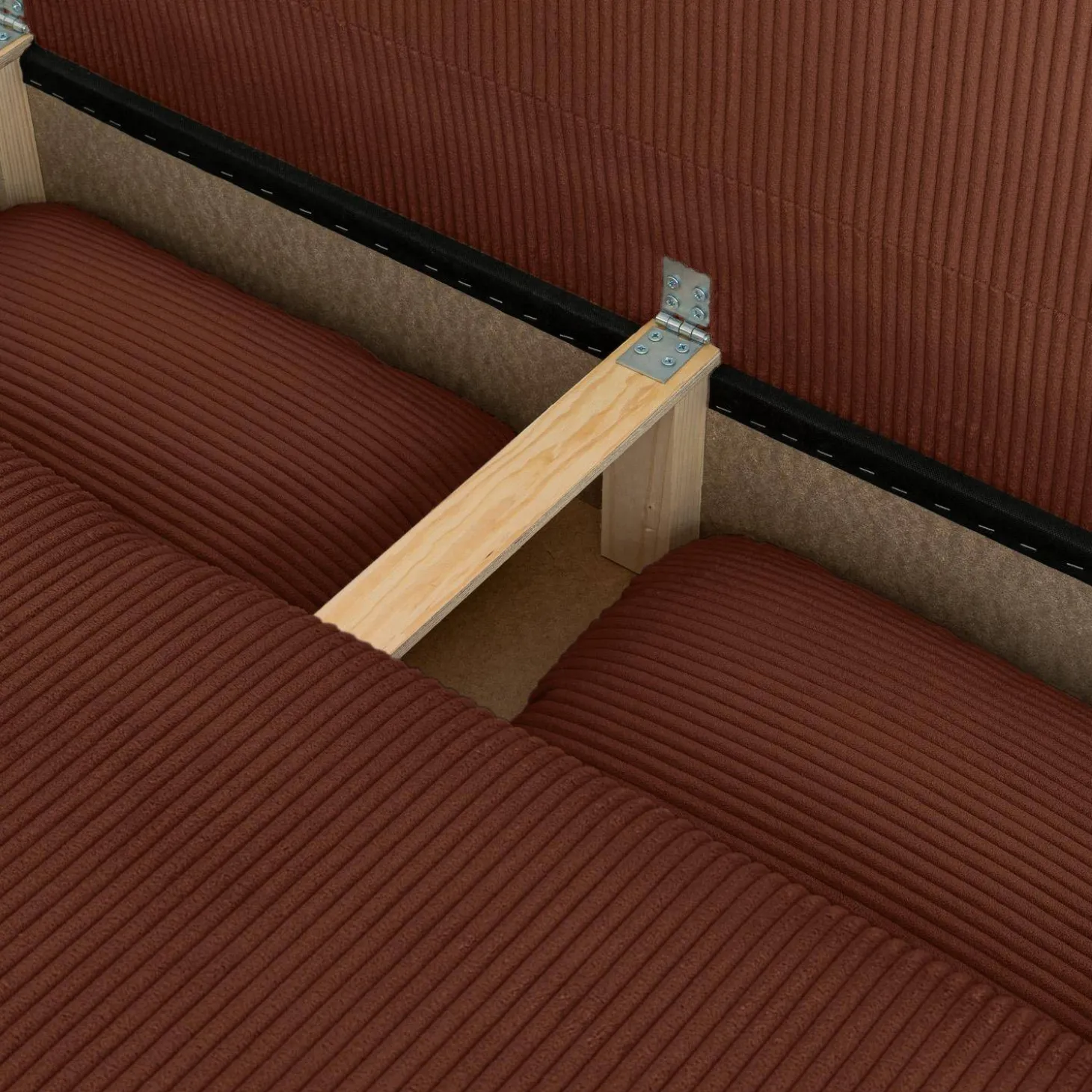 Sofá-cama conversível em veludo canelado, 3 lugares