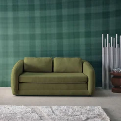 Sofá-cama conversível tecido chenille, 2 lugares