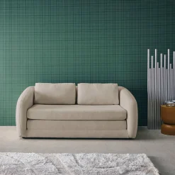 Sofá-cama conversível tecido chenille, 2 lugares