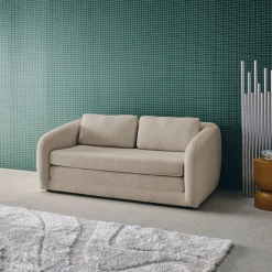 Sofá-cama conversível tecido chenille, 2 lugares