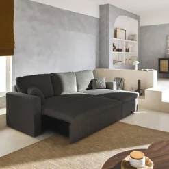 Sofá-cama de canto conversível, 3 lugares