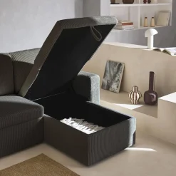 Sofá-cama de canto conversível, 3 lugares