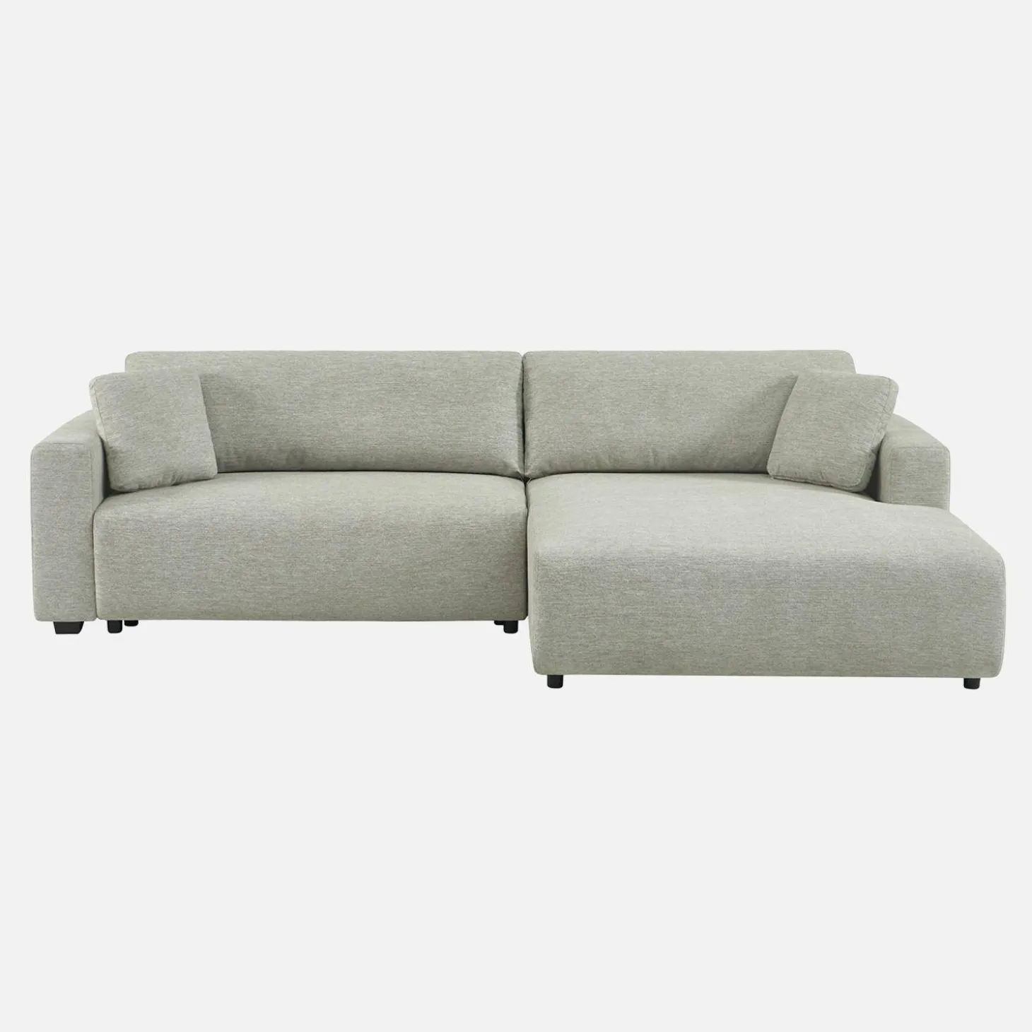 Sofá-cama de canto direito em tecido com arrumação, 3 lugares