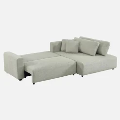 Sofá-cama de canto direito em tecido com arrumação, 3 lugares