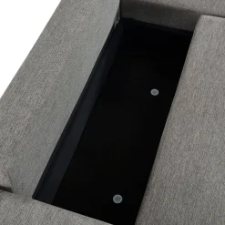Sofá-cama de canto direito em tecido com arrumação, 3 lugares