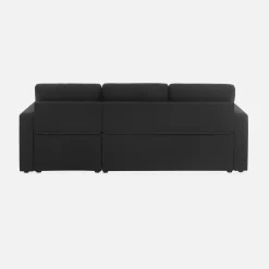 Sofá-cama de canto em tecido, 3 lugares