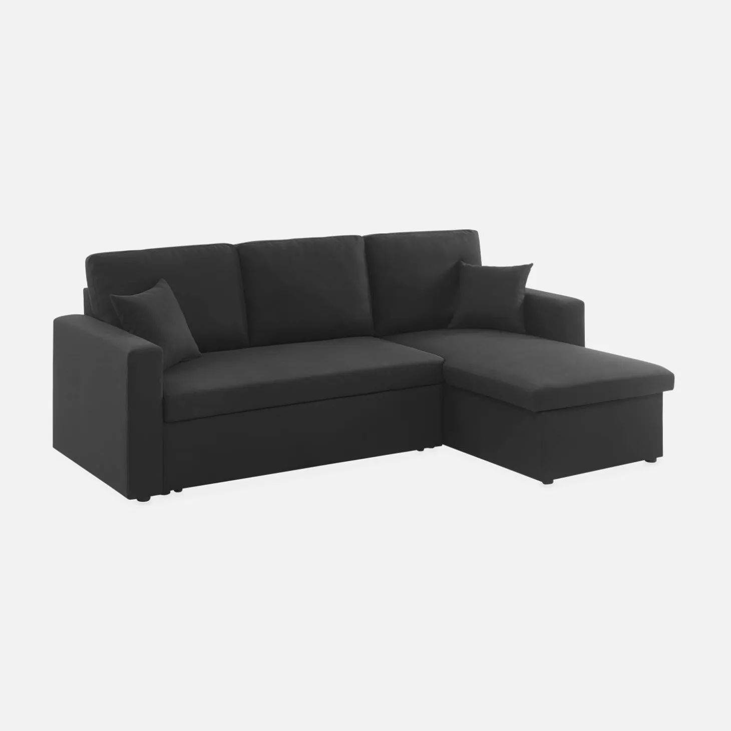Sofá-cama de canto em tecido, 3 lugares